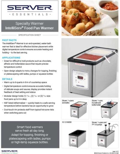 Server IntelliServ® Food Pan Warmer