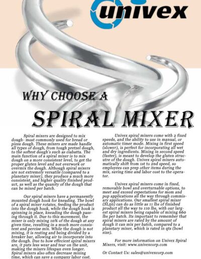 Univex Why Choose a Spiral Mixer