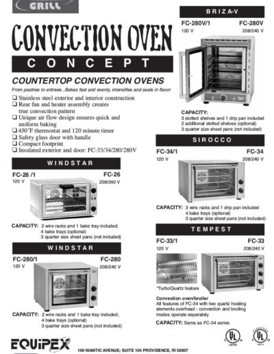 Equipex Countertop Convection Oven